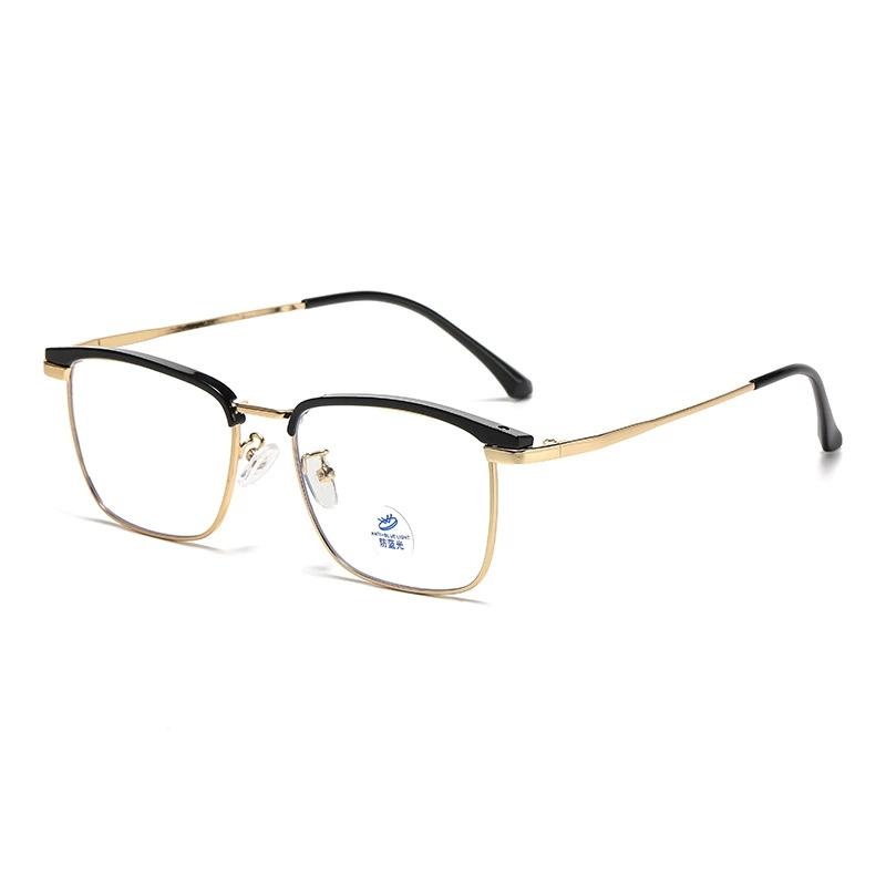 Luxury Business Myopia Glasses for Men Half Frame  Anti Blue Light Computer Glasses Oversized Eyewear Diopters -1.0 To -4.0