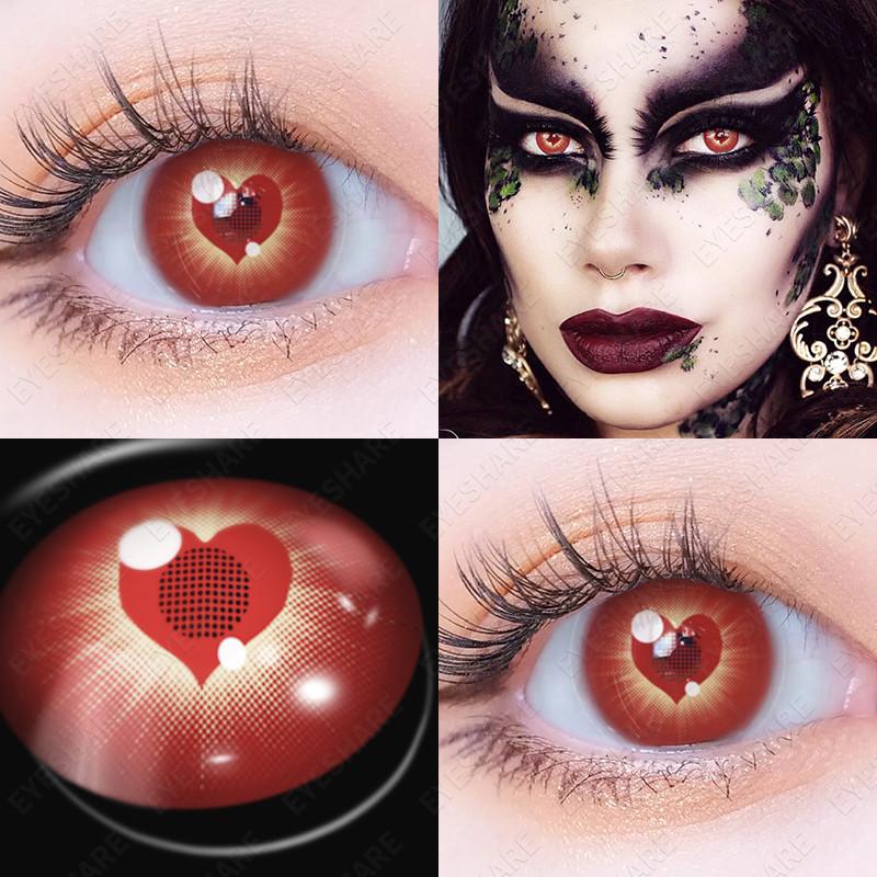 Eyeshare 1 Pair Cosplay Contact Lenses for Eyes Vampire Party Cosplay Colored Softlens 14.5mm Halloween Lens