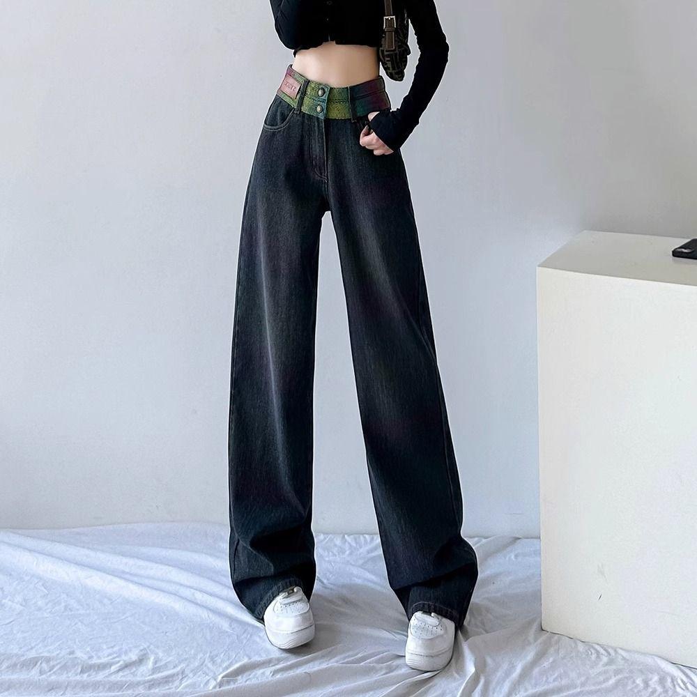 Black High Waist Loose Fit Wide Leg Jeans for Women Stylish and Comfortable Pants