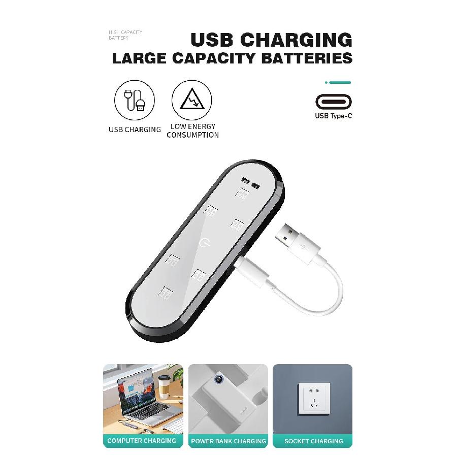LED Car Door Lights Welcome Light Magnetic Control USB Charging Auto Open Door Safe Anti-collision Emergency Warning Signal Lamp