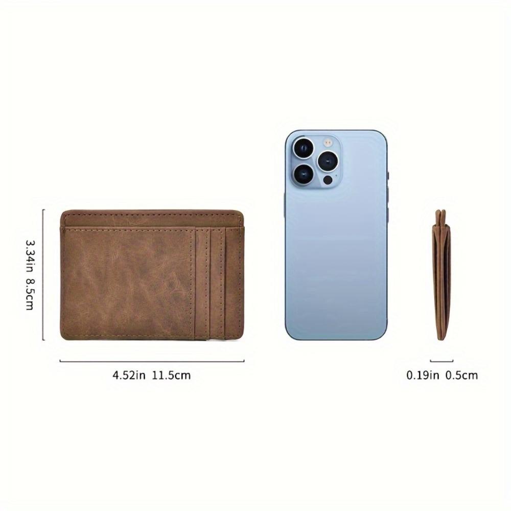 Simple Men Women Leather Card Holder Ultra-Thin Mini Short Wallet Multi-Card Slot Simple Design Wallet PU Universal Coin Purses