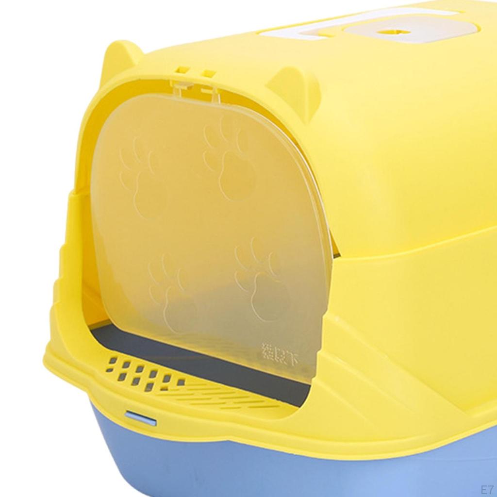 Cat Litter Box with Lid Enclosed and Covered Toilet Anti Splashing Easy to Clean Kitten Potty