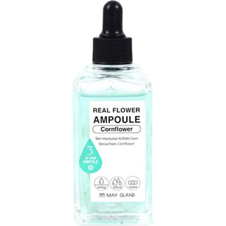 May Island Real Flower Ampoule Cornflower Hydrating Calming Essence 100ml