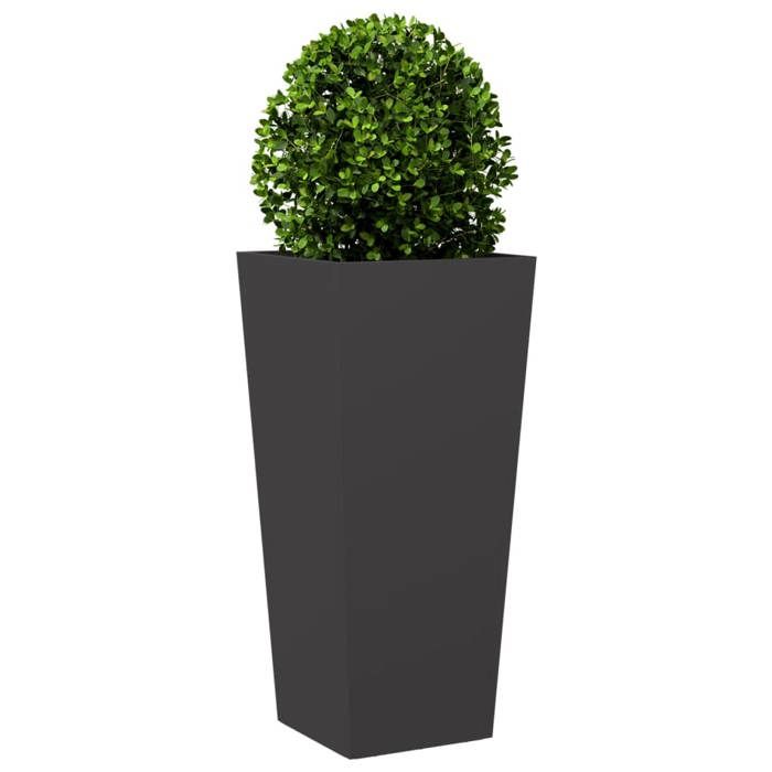 VidaXL Jardinière noir 35x35x75 cm acier, jardinière d'extérieur, boîte à fleurs, boîte de jardin, jardinière de patio, 851080
