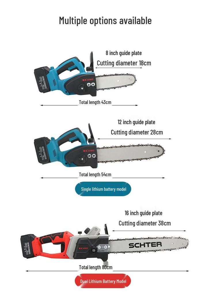 Wireless Lithium-ion Electric Chainsaw for Outdoor Pruning and Efficient Single-Hand Logging