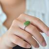 Hotan Jade S925 Silver Inlaid Jasper Ring
