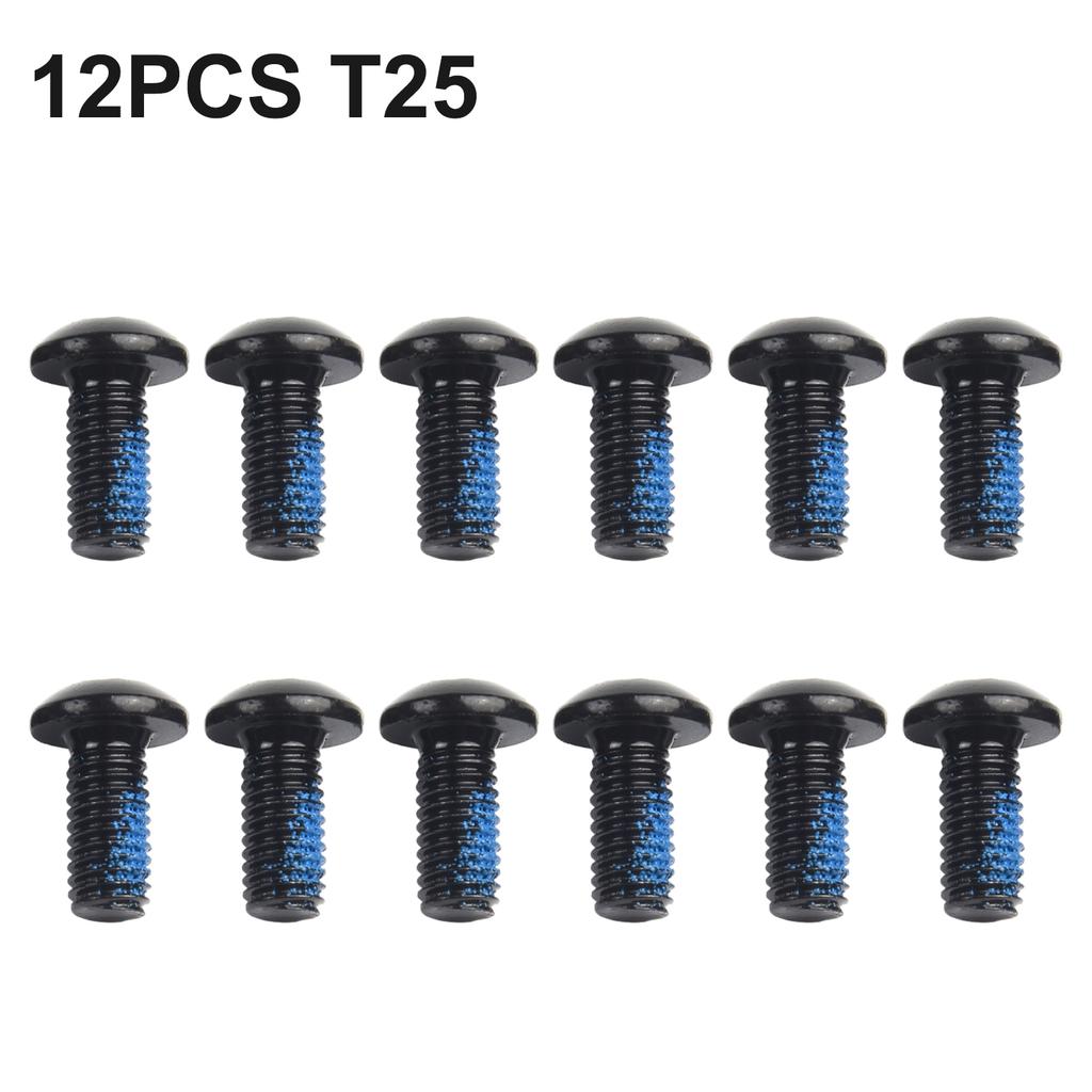 12/50 Pcs Bicycle Brake Disc Bolts M5 12mm Steel Disc Pad Fixing Screws Bike Torx T25 For ROTOR Bolts Replacement Accessories