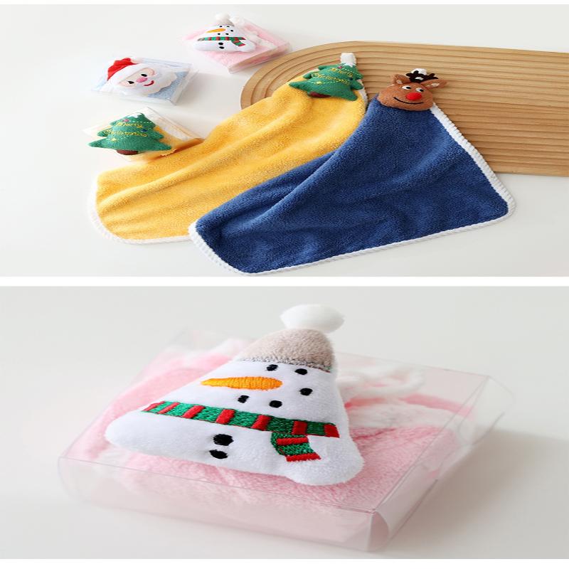 Kinder Weihnachten Stil Handtuch Cartoon Elch Schneemann Weihnachtsmann Weihnachten Baum Samt Handtuch Bad Hängen Handtuch Adsorption Tuch