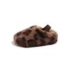 Children's cotton slippers Winter leopard print slippers Student leisure one-footed cotton tow classmate baby fluffy shoes