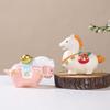 Vivid Design Rotatable Pony Figurine Resin Horse Statue Horse Shape Ornament  Feng Shui Decor