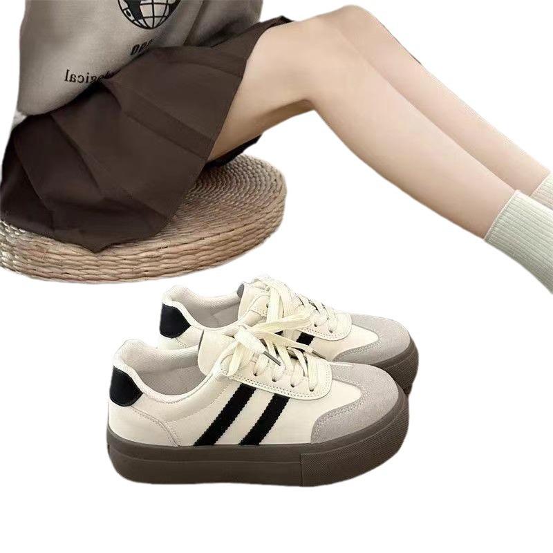 Retro Schuhe Damen Sommer dünne Schuhe neue Plateauschuhe weiße Schuhe lässige Sport-Board-Schuhe
