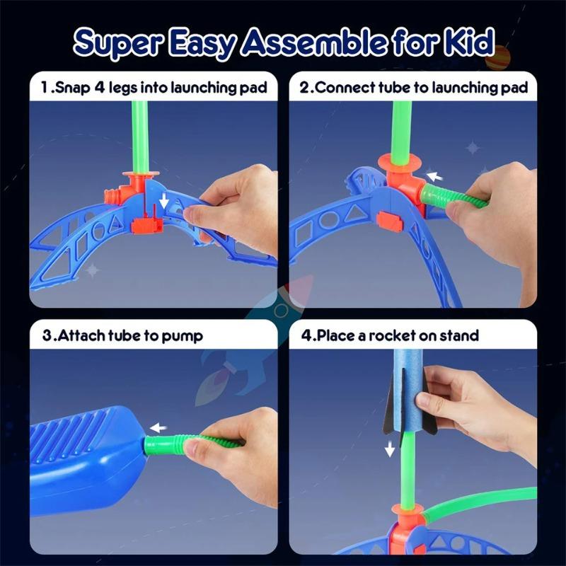 Air Rocket Foot Pump Launcher Soaring Toy Air Pressed Pedal Jump Toy Sports Game Fun Set for Children Outdoor Active Play Gift
