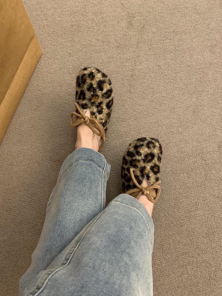 Thick-soled fluffy slippers wear Mori soft flat-soled one-pedal velvet cotton Birkenstocks