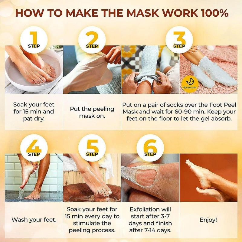 Vitamin C Orange Nourishing Foot Mask, Hydrating, Moisturizing, Removing Dead Skin, Exfoliating, Beautifying Foot Mask, Foot Mask