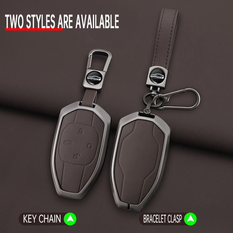 Stylish Leather Car Key Case Cover For Gac Trumpchi Gs4 Gm8 Ga4 Gs5 Gs3 Ga3 Ga6 Sgs7 Legend Gs8 Metal Remote Fob Key Accessories