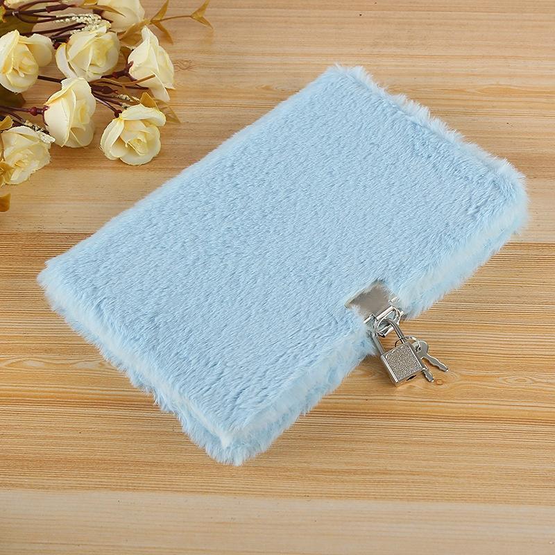 New A5 Creative Lovely Student Plush Diary Book Notebook with Lock School Gift