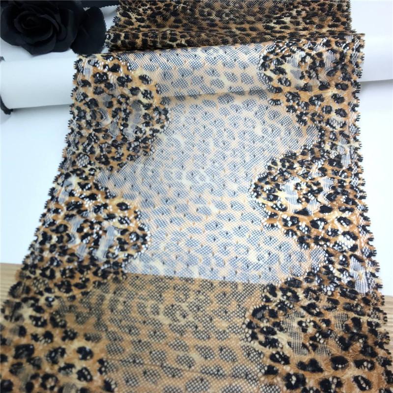 

23cm wide Elastic Lace, Leopard Print Stretch Spandex Sewing Lace Trim for Lingerie, Bra, Underwear, Garment, Crafting 1 meter x 23 cm різнокольоровий