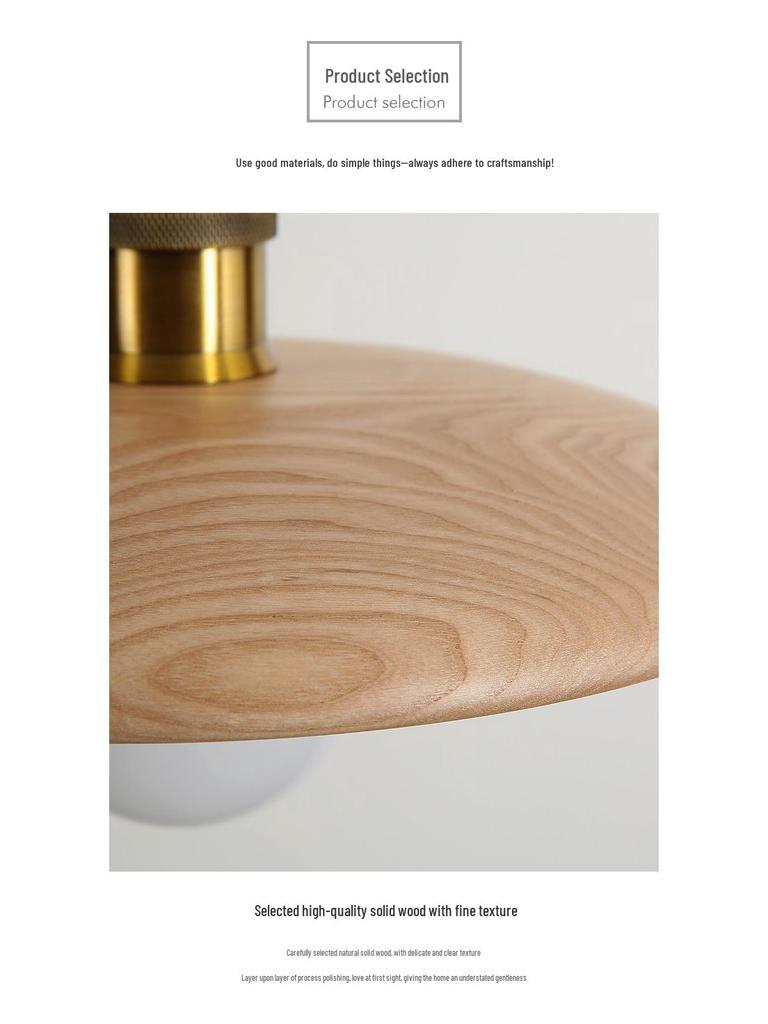 Nordic Solid Wood Pendant Light for Bedroom, Tea Room, Corridor, or Bar