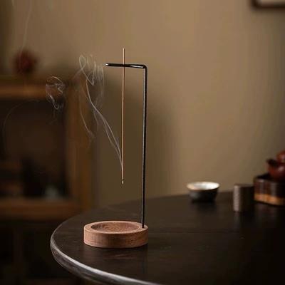 Creative Upside Down Incense Burner Incense Stick Holder Wooden Round Incense Tray Ornament Bedroom Home Yoga Decoration Crafts
