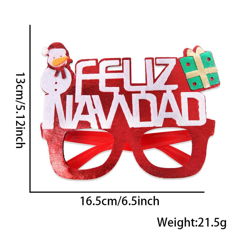 2026 Christmas Glasses Gold-Foil Cloth Snowflake Star New Year Photo Props For Party Decor