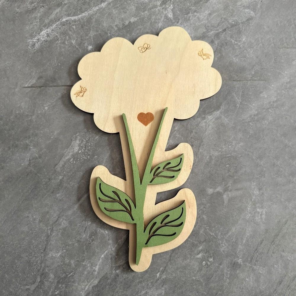 Hand Painted Mother's Day Plaque Decoration Mom Gifts Flower Table Decor Ornament Wooden Flower Craft Home Party Decorations