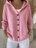 2026 Autumn/Winter European & American Women's Loose Knit Hooded Solid Cardigan