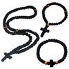 Orthodox Christelijke zijgesp kruis armband, religieuze houten kralen gebedsarmband, gebedsarmband, rozenkrans armband