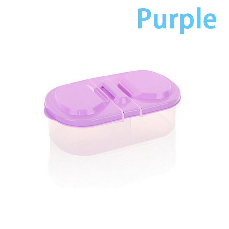 

Многофункциональный контейнер с двумя отделениями и крышкой, пластиковый контейнер для хранения продуктов, фруктов, герметичная банка для кухни фиолетовый