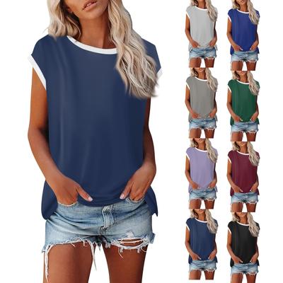 Fashion Women's Solid Round Neck Loose Fitting Shirt With Short Sleeves, Daily Short Sleeved Top