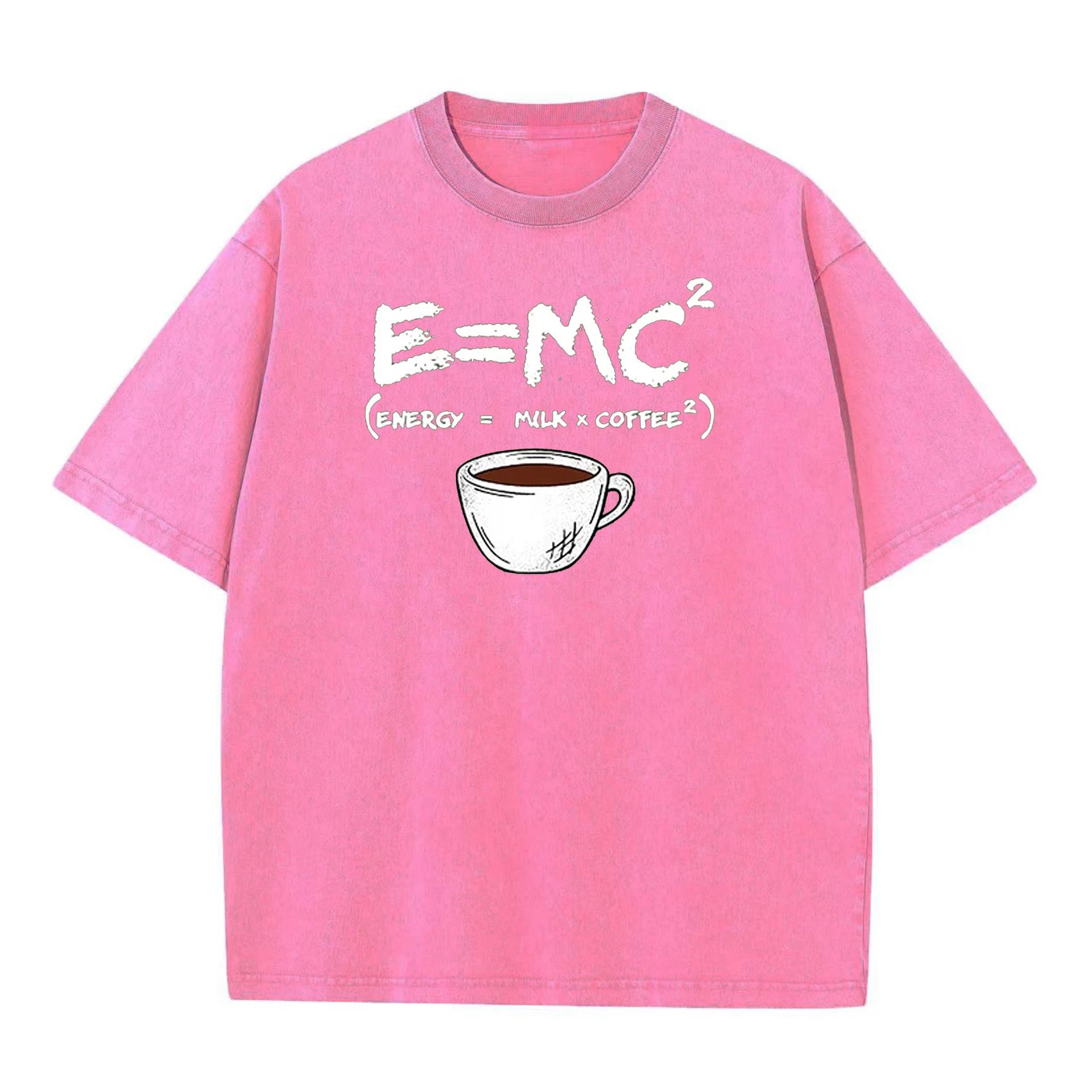

Funny Graphic T-Shirt for Men Energy Milk Coffee Print Cotton Oversized Casual Short Sleeve T-Shirt for Summer Daily S