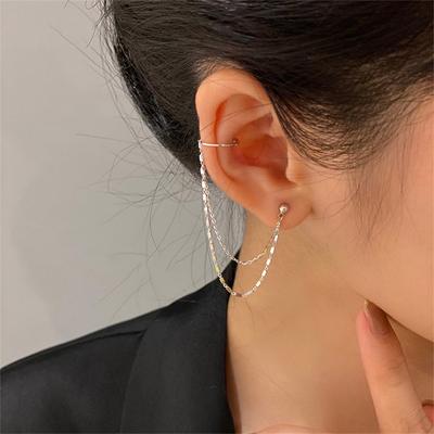 1 Pc Multi Schicht Kette Ohrringe Lange Quaste Piercing Stud Ohrring Ohr Manschette frauen Clip Ohrringe 2022 Silber Farbe ohr Schmuck