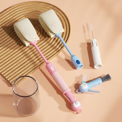 1/2Pcs 6-in-1 Water Bottle Cleaning Brush Food-Grade Bristles Multifunctional Bottles Straws Cups Mugs Scrubber Travel-Friendly Cleaning Tool