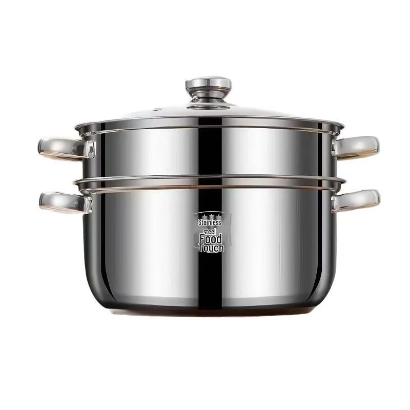 

ZISIZ 22cm Stainless Steel Soup Pot with Steamer Rack