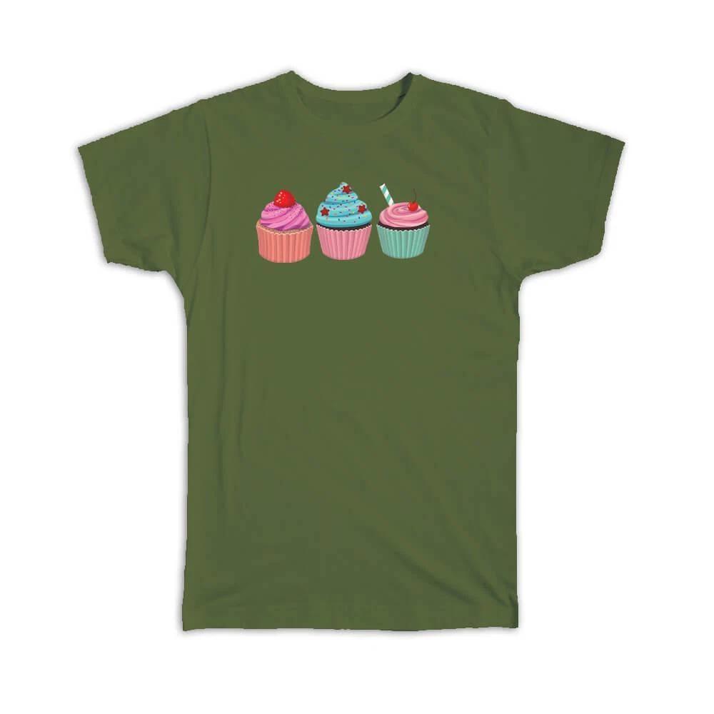 Gift T-Shirt : Three Cupcakes Baker Baking 2XL