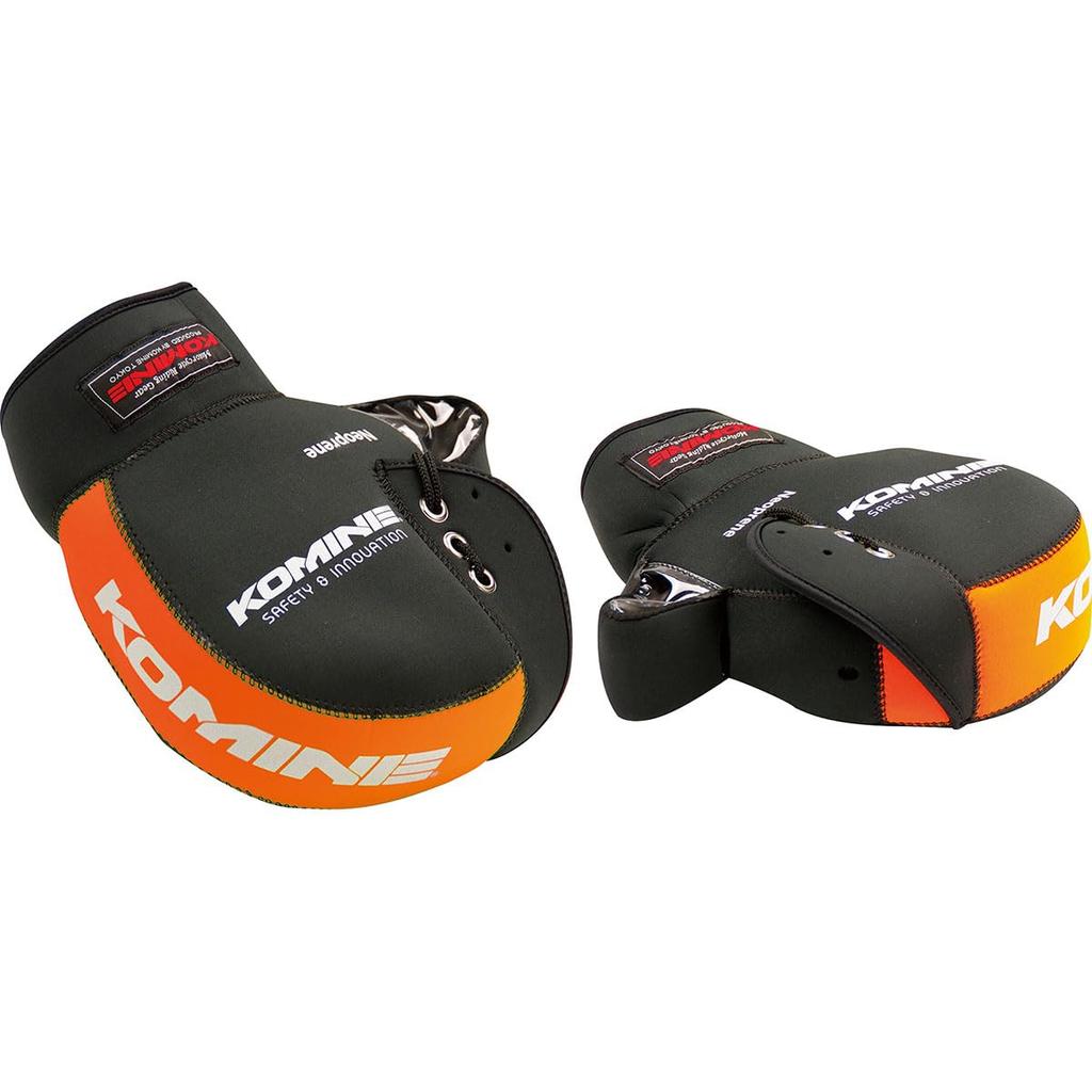 Komine Motorcycle Neoprene Handlebar One Size Fits 345 (KOMINE) Warmer/Handlebar Cover, Black/Orange, All, AK-021