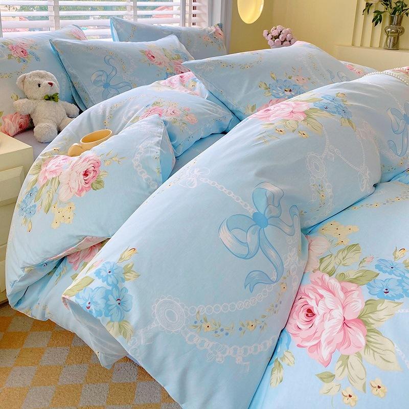 Home Textiles 60 Long-Staple Cotton Pure Cotton 4Pcs Set Cotton Bed Sheet Quilt Cover 3Pcs Set Bed Hat Class A Maternal And Infant Grade
