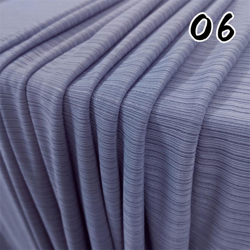 1m Ice Silk Smooth Pleated Stripe Fabric Elastic Anti-Wrinkle Textured Fabric for Dress Casual Pants Suit DIY Sewing Cloth