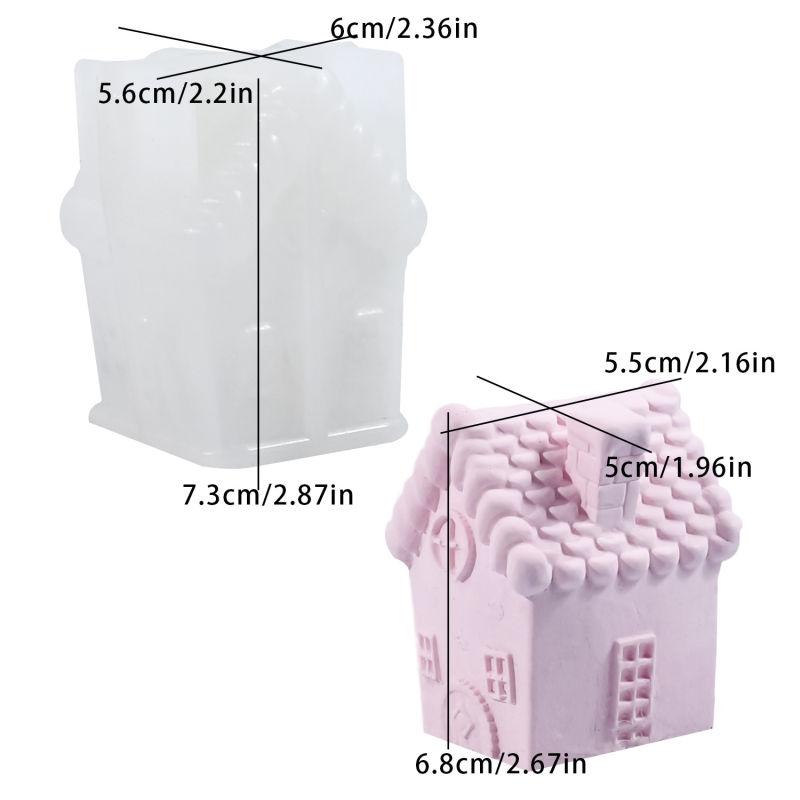 3D Christmas House Silicone Mold Snowhouse Home Desktop Decoration DIY Candle Aromatherapy Cake Topper Epoxy Resin Mold