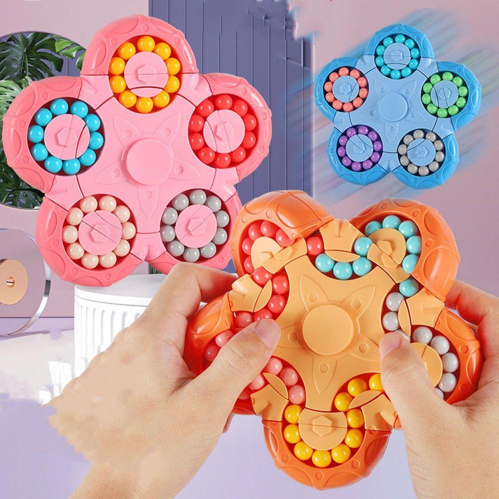 Ten-sided Rotation Spin Bead Puzzles Game 2 In 1 Fingertip Cube Toys   Decompression Toy