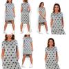 Summer Women Stars Printed Clothing Loose Fit Knee-length Casual Dress In Cotton Blend
