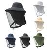 Women Men With Net Mesh Outdoor Wide Brim Summer Sunhat Gardening Solid Fishing Multiple Options Available