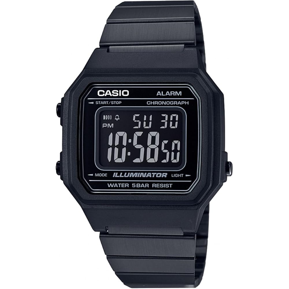 Casio B650WB-1B Men s Digital Business Quartz Watch Black Stainless Steel Band