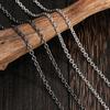S925 Silver Vintage Distressed O-Shaped Cross Chain Necklace for Men and Women