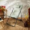FOLDABLE DECK CHAIR Grue KHAKI adjustable backrest with cushion