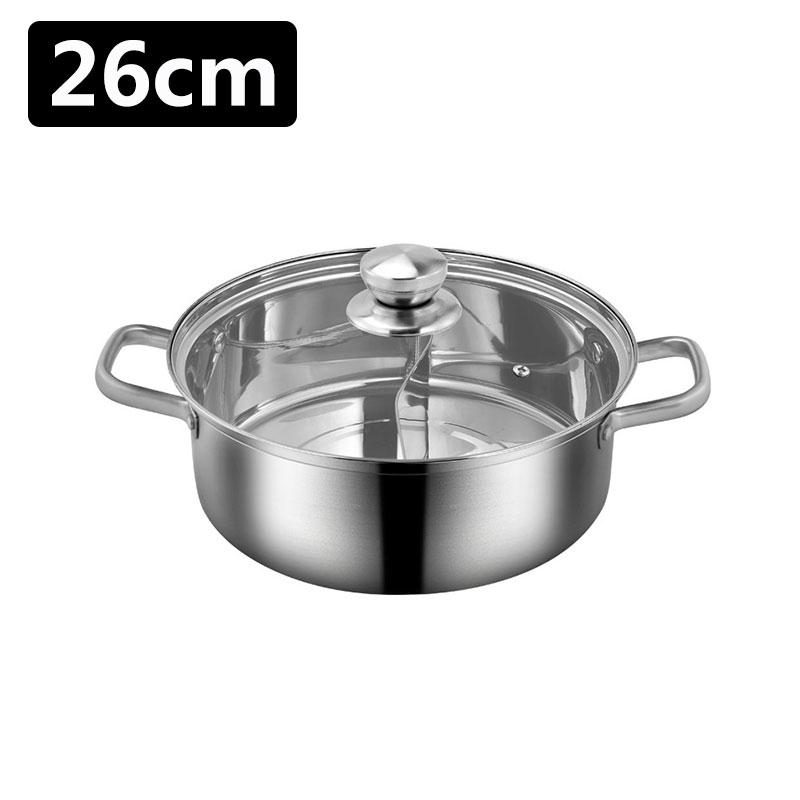 Chinesischer Hot Pot 304 Edelstahl Induktionskochfeld Gasherd Kompatibel Küchengeschirr Suppentopf Zweigeteilt