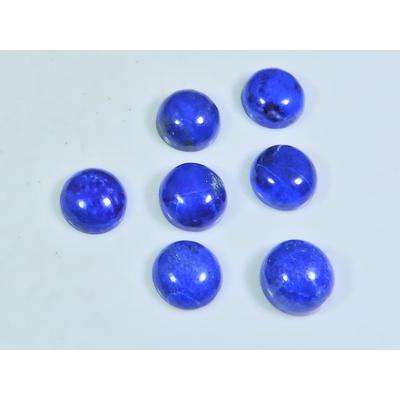 9 MM Natural Lapis Lazuli Round Cabochon Loose Gemstone 7Pcs Lot 19Cts. A-482