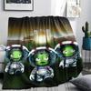 1Pc Alien Earth Print Flannel Blanket, High Quality Comfortable for All Seasons, Home Decor, Warmth and Comfort, Perfect for Christmas Gifts