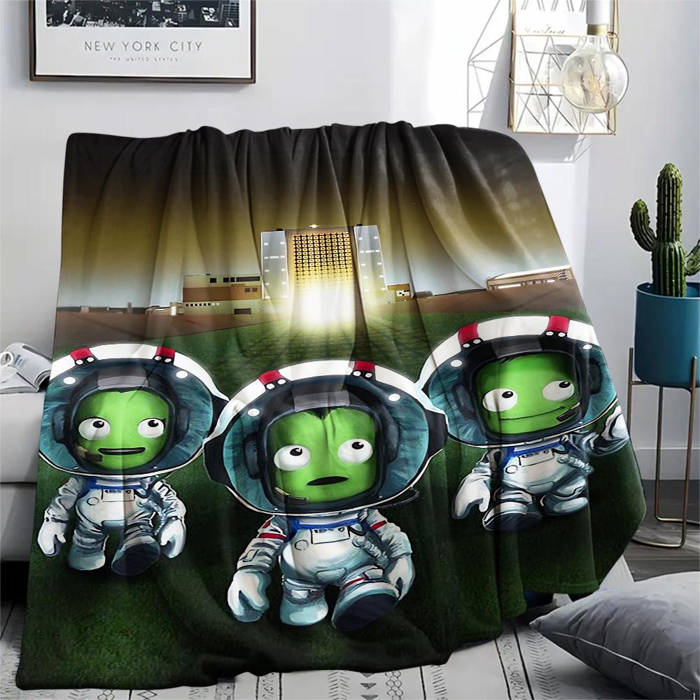 1Pc Alien Earth Print Flannel Blanket, High Quality Comfortable for All Seasons, Home Decor, Warmth and Comfort, Perfect for Christmas Gifts