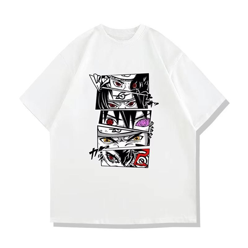 Anime Naruto Peripheral Pure Cotton Printed Tshirt Unisex 2026 Summer Casual Short Sleeved Top Unisex Streetwear Hip Hop