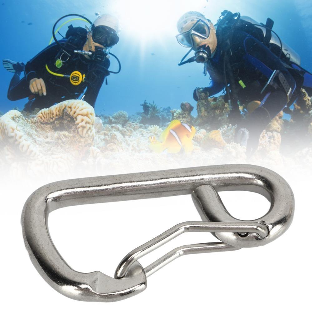 316 Stainless Steel Scuba Diving Safety Carabiner 80mm Quick Release Hook Scuba Diving